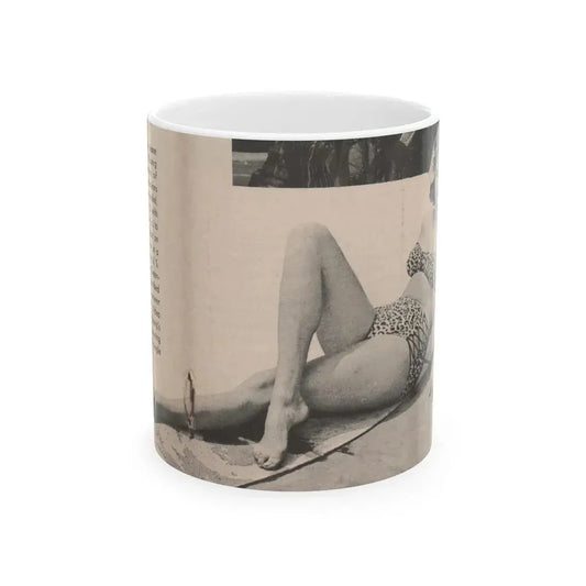 Anita Ekberg #438 - 1 Page & 1 B&W & Short Article from Tempo Pocket Mag. 1-7-55 (Vintage Female Icon) White Coffee Mug 11oz - Go Mug Yourself