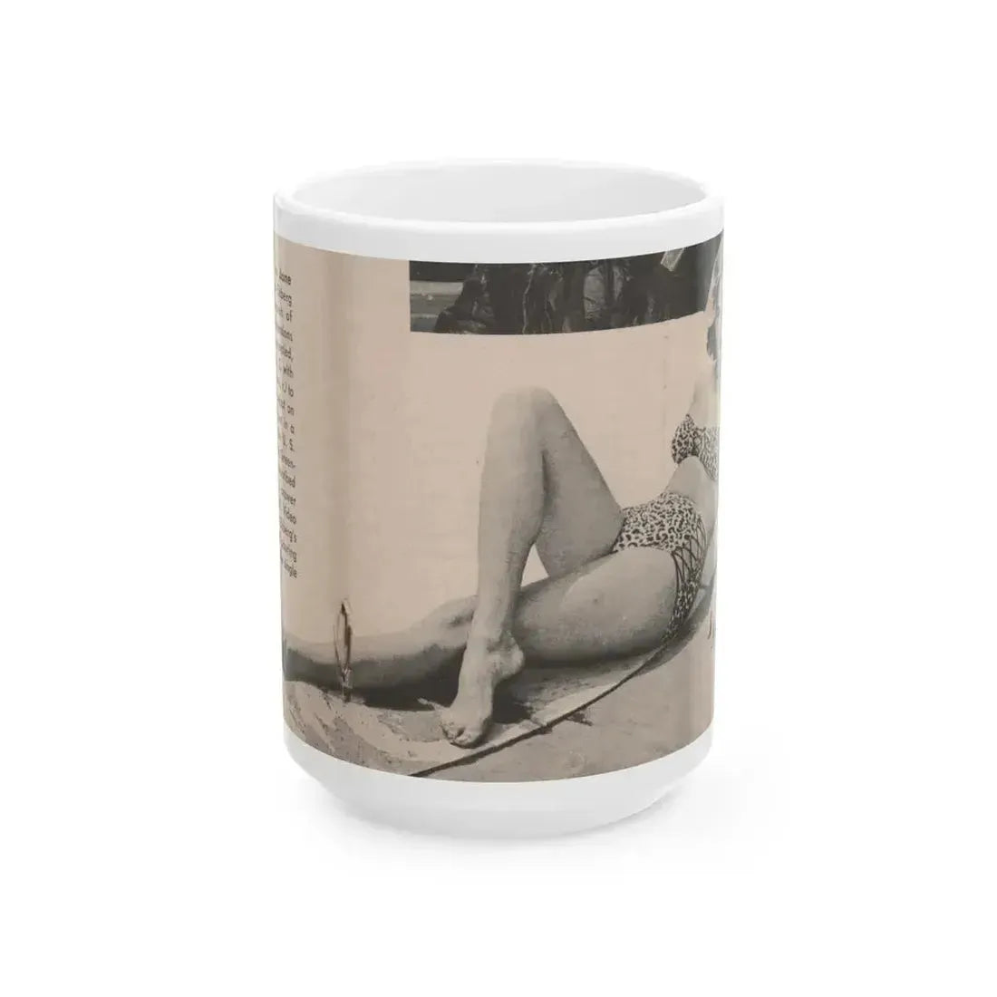 Anita Ekberg #438 - 1 Page & 1 B&W & Short Article from Tempo Pocket Mag. 1-7-55 (Vintage Female Icon) White Coffee Mug 15oz - Go Mug Yourself