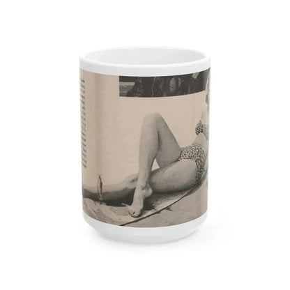 Anita Ekberg #438 - 1 Page & 1 B&W & Short Article from Tempo Pocket Mag. 1-7-55 (Vintage Female Icon) White Coffee Mug 15oz - Go Mug Yourself