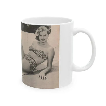 Anita Ekberg #438 - 1 Page & 1 B&W & Short Article from Tempo Pocket Mag. 1-7-55 (Vintage Female Icon) White Coffee Mug - Go Mug Yourself