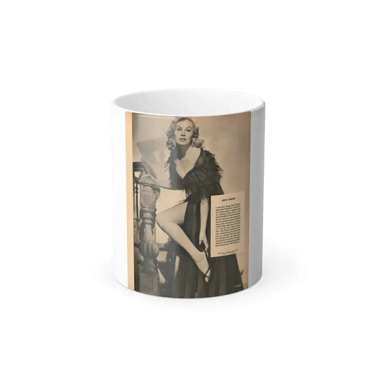 Anita Ekberg #439 - Vintage 8.5x10.5 B&W Full Page Pin-Up Circa 1950's (Vintage Female Icon) Color Changing Mug 11oz 11oz - Go Mug Yourself