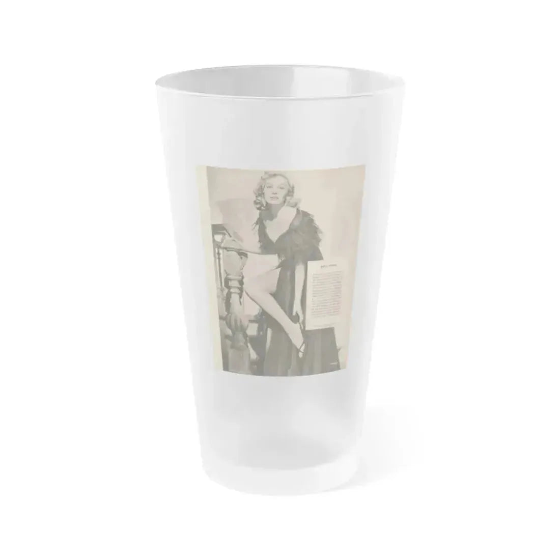 Anita Ekberg #439 - Vintage 8.5x10.5 B&W Full Page Pin-Up Circa 1950's (Vintage Female Icon) Frosted Pint Glass 16oz 16oz Frosted - Go Mug Yourself