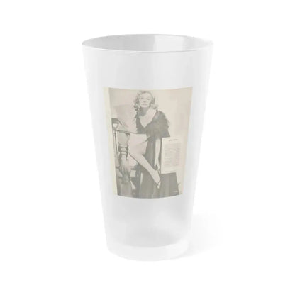 Anita Ekberg #439 - Vintage 8.5x10.5 B&W Full Page Pin-Up Circa 1950's (Vintage Female Icon) Frosted Pint Glass 16oz 16oz Frosted - Go Mug Yourself