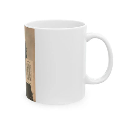 Anita Ekberg #439 - Vintage 8.5x10.5 B&W Full Page Pin-Up Circa 1950's (Vintage Female Icon) White Coffee Mug - Go Mug Yourself