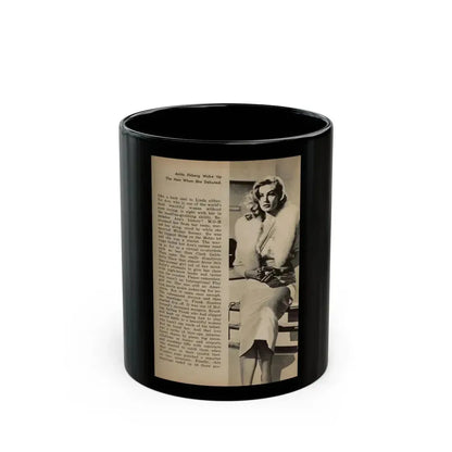 Anita Ekberg #440 - 1 B&W Photos, Caption & Article from JOY Digest Mag. February '60 (Vintage Female Icon) Black Coffee Mug 11oz - Go Mug Yourself