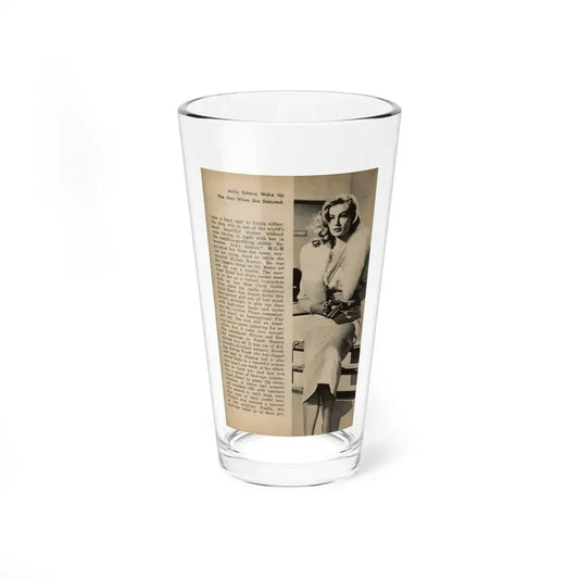 Anita Ekberg #440 - 1 B&W Photos, Caption & Article from JOY Digest Mag. February '60 (Vintage Female Icon) Pint Glass 16oz 16oz - Go Mug Yourself