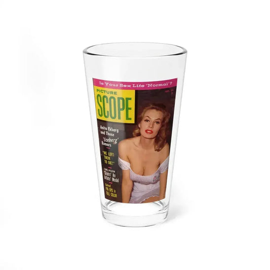 Anita Ekberg #441 - Anita on Cover in Color from PICTURE SCOPE Digest Mag. September '57 (Vintage Female Icon) Pint Glass 16oz 16oz - Go Mug Yourself