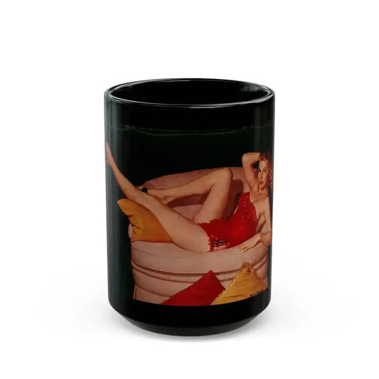 Anita Ekberg #442 - 1 Full Page Color Photo from Photoplay Pin-Ups Issue #05 (Vintage Female Icon) Black Coffee Mug 15oz - Go Mug Yourself