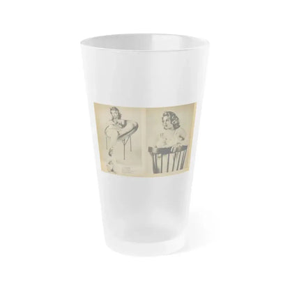 Anita Ekberg #443 - Bachelor Pin-Ups Issue #01 Mag. '57 - 2 Pages, 3 B&W Photos, Caption & Brief Article (Vintage Female Icon) Frosted Pint Glass 16oz 16oz Frosted - Go Mug Yourself