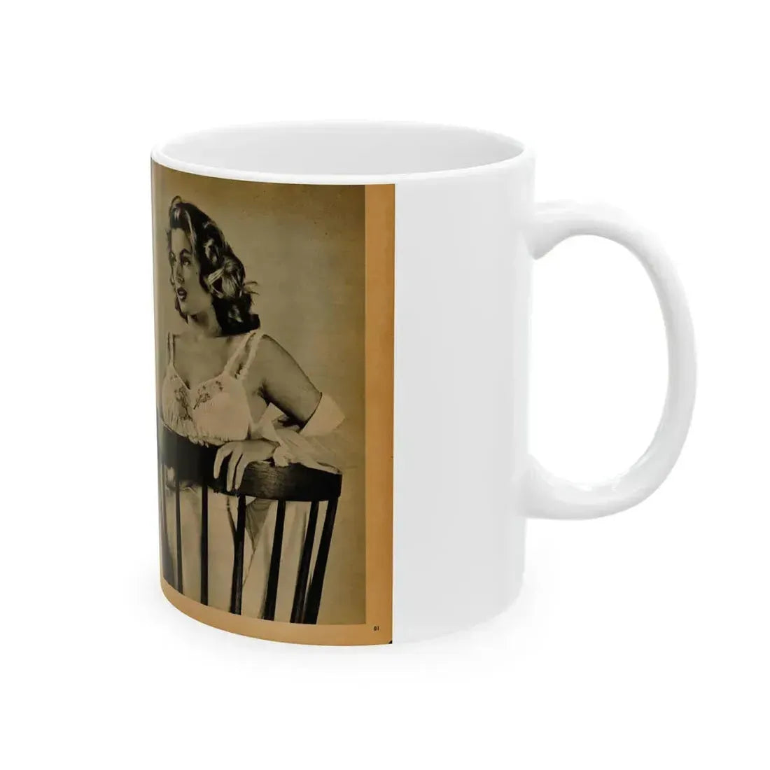 Anita Ekberg #443 - Bachelor Pin-Ups Issue #01 Mag. '57 - 2 Pages, 3 B&W Photos, Caption & Brief Article (Vintage Female Icon) White Coffee Mug - Go Mug Yourself