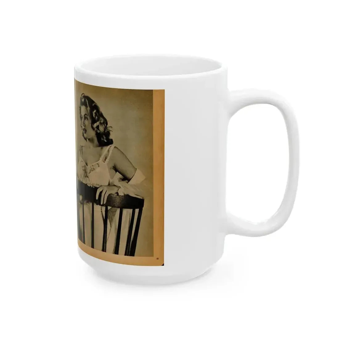 Anita Ekberg #443 - Bachelor Pin-Ups Issue #01 Mag. '57 - 2 Pages, 3 B&W Photos, Caption & Brief Article (Vintage Female Icon) White Coffee Mug - Go Mug Yourself