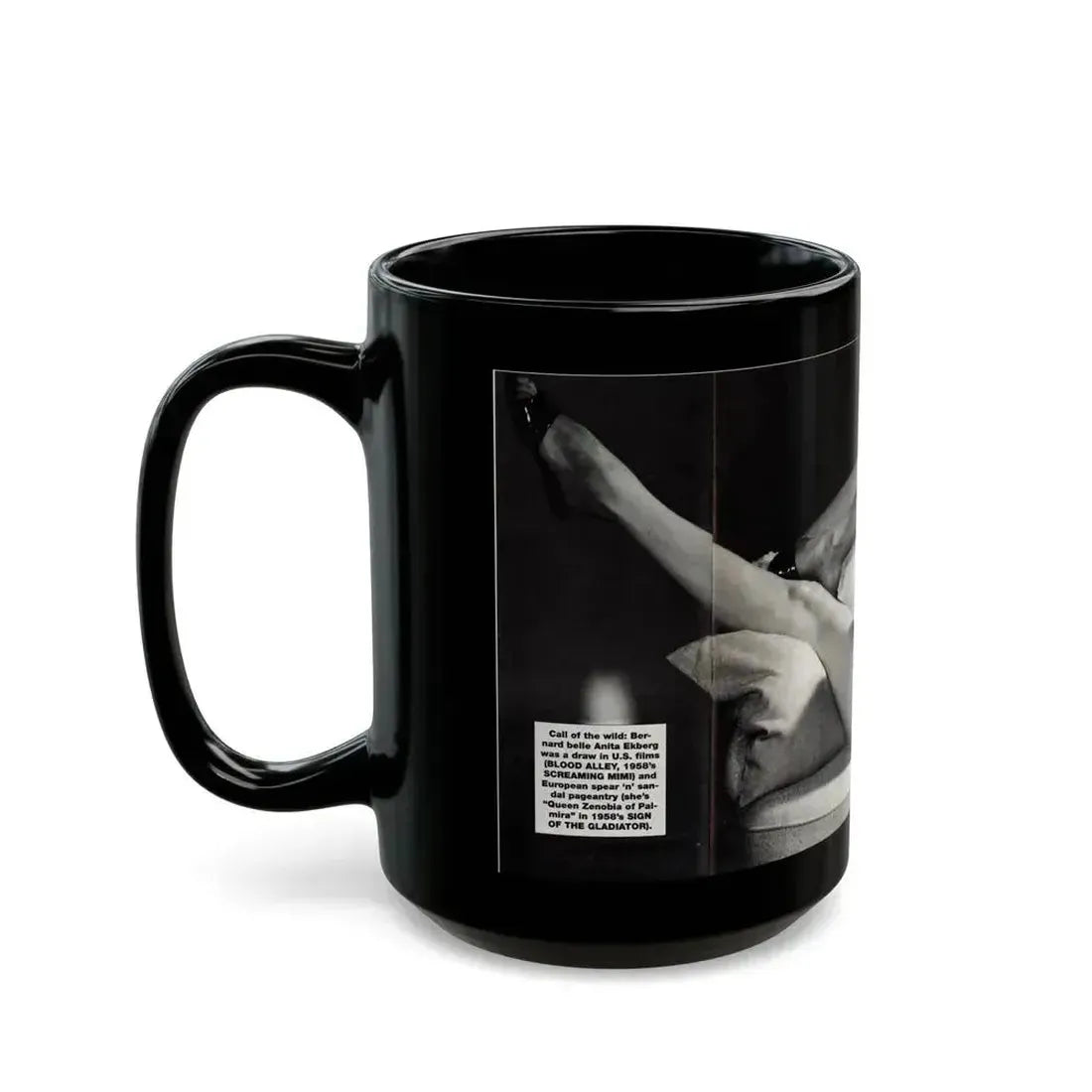 Anita Ekberg #445 - (Vintage Female Icon) Black Coffee Mug - Go Mug Yourself
