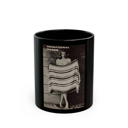 Anita Ekberg #446 - 1 Page, 1 B&W Photo & Headline  from After Hours Vol. 1, No. 4 '57 Mag. (Vintage Female Icon) Black Coffee Mug 11oz - Go Mug Yourself