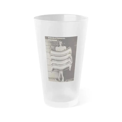 Anita Ekberg #446 - 1 Page, 1 B&W Photo & Headline  from After Hours Vol. 1, No. 4 '57 Mag. (Vintage Female Icon) Frosted Pint Glass 16oz 16oz Frosted - Go Mug Yourself