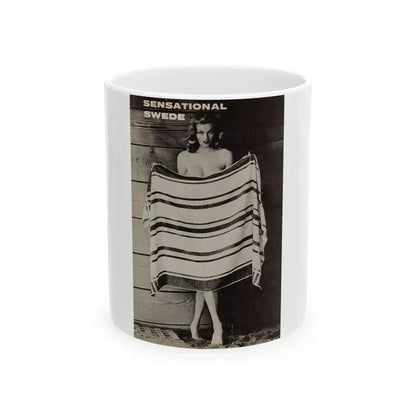 Anita Ekberg #446 - 1 Page, 1 B&W Photo & Headline  from After Hours Vol. 1, No. 4 '57 Mag. (Vintage Female Icon) White Coffee Mug 11oz - Go Mug Yourself