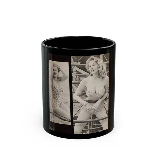Anita Ekberg #447 - 1 Page, 2 B&W Photos from After Hours Vol. 1, No. 4 '57 Mag. (Vintage Female Icon) Black Coffee Mug 11oz - Go Mug Yourself