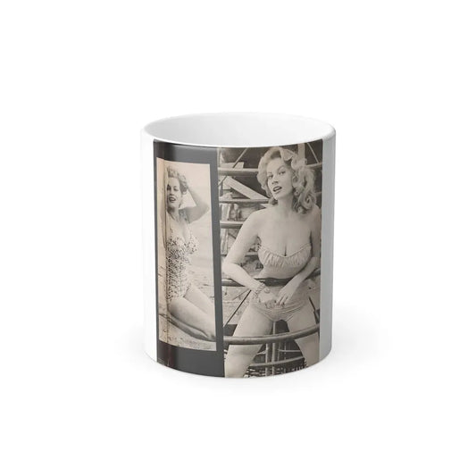 Anita Ekberg #447 - 1 Page, 2 B&W Photos from After Hours Vol. 1, No. 4 '57 Mag. (Vintage Female Icon) Color Changing Mug 11oz 11oz - Go Mug Yourself