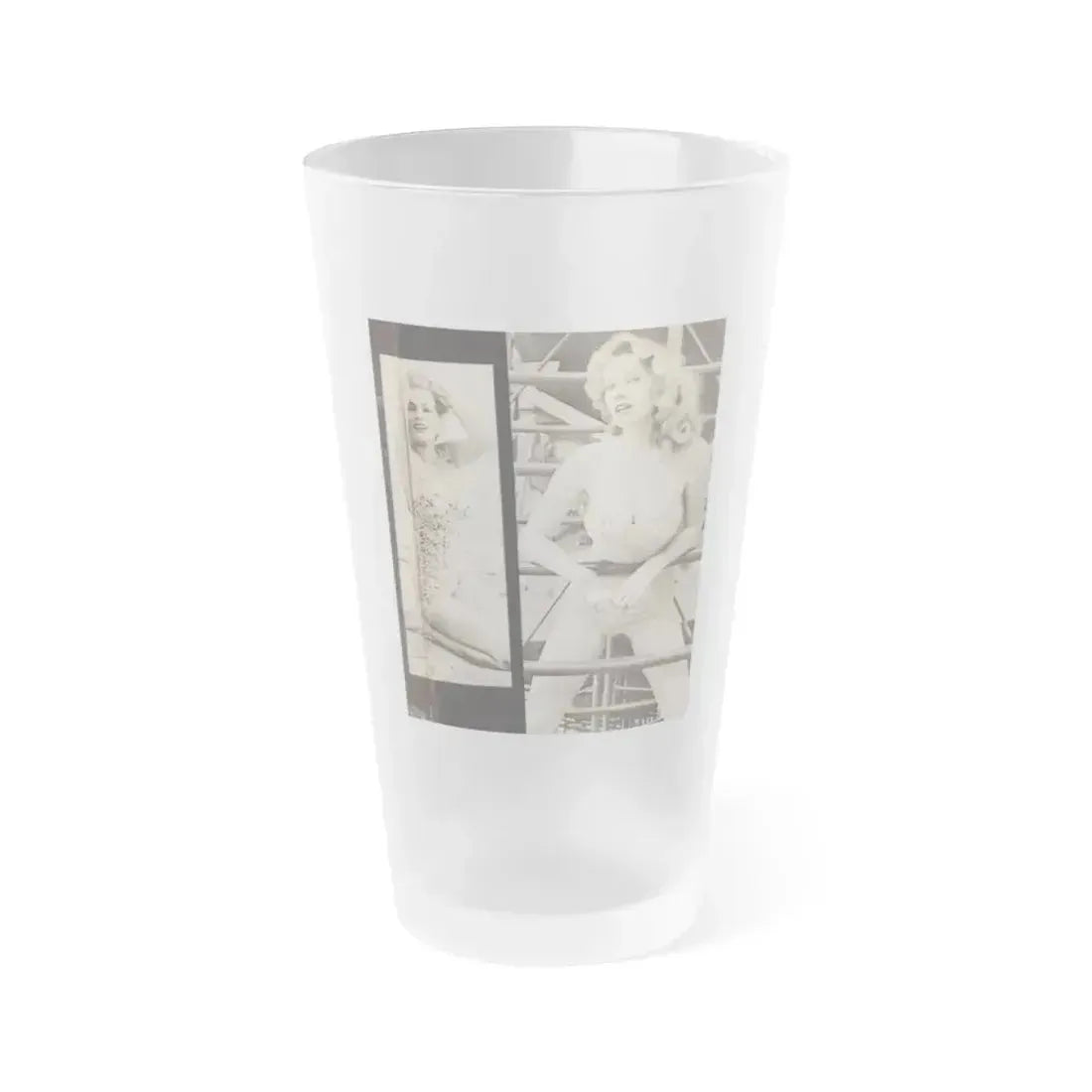 Anita Ekberg #447 - 1 Page, 2 B&W Photos from After Hours Vol. 1, No. 4 '57 Mag. (Vintage Female Icon) Frosted Pint Glass 16oz 16oz Frosted - Go Mug Yourself