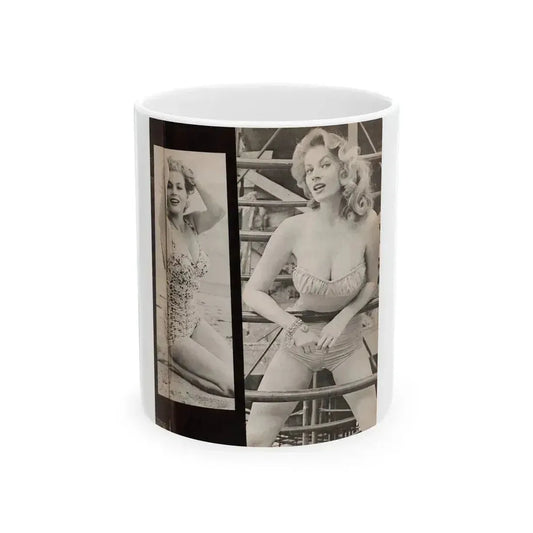 Anita Ekberg #447 - 1 Page, 2 B&W Photos from After Hours Vol. 1, No. 4 '57 Mag. (Vintage Female Icon) White Coffee Mug 11oz - Go Mug Yourself
