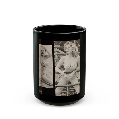 Anita Ekberg #448 - 1 Page, 2 B&W Photos from After Hours Vol. 1, No. 4 '57 Mag. (Vintage Female Icon) Black Coffee Mug 15oz - Go Mug Yourself