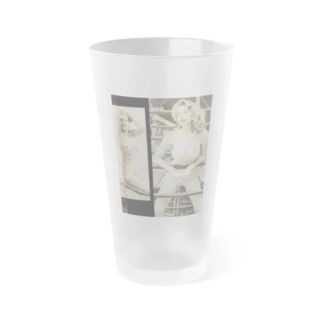 Anita Ekberg #448 - 1 Page, 2 B&W Photos from After Hours Vol. 1, No. 4 '57 Mag. (Vintage Female Icon) Frosted Pint Glass 16oz 16oz Frosted - Go Mug Yourself