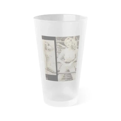 Anita Ekberg #448 - 1 Page, 2 B&W Photos from After Hours Vol. 1, No. 4 '57 Mag. (Vintage Female Icon) Frosted Pint Glass 16oz 16oz Frosted - Go Mug Yourself