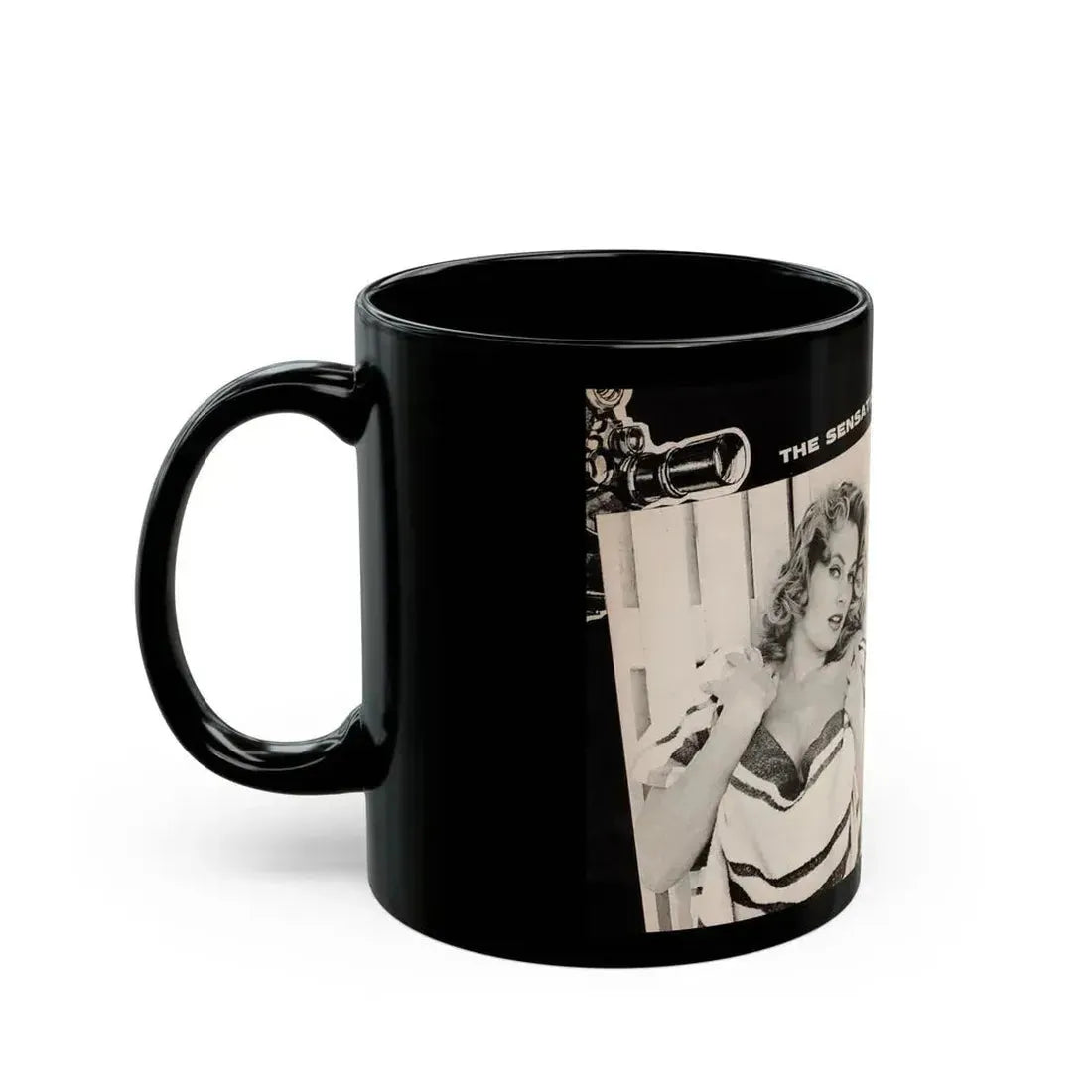 Anita Ekberg #449 - 2 Pages, 3 B&W Photos, Headline & Short Article from After Hours Vol. 1, No. 4 '57 Mag. (Vintage Female Icon) Black Coffee Mug - Go Mug Yourself