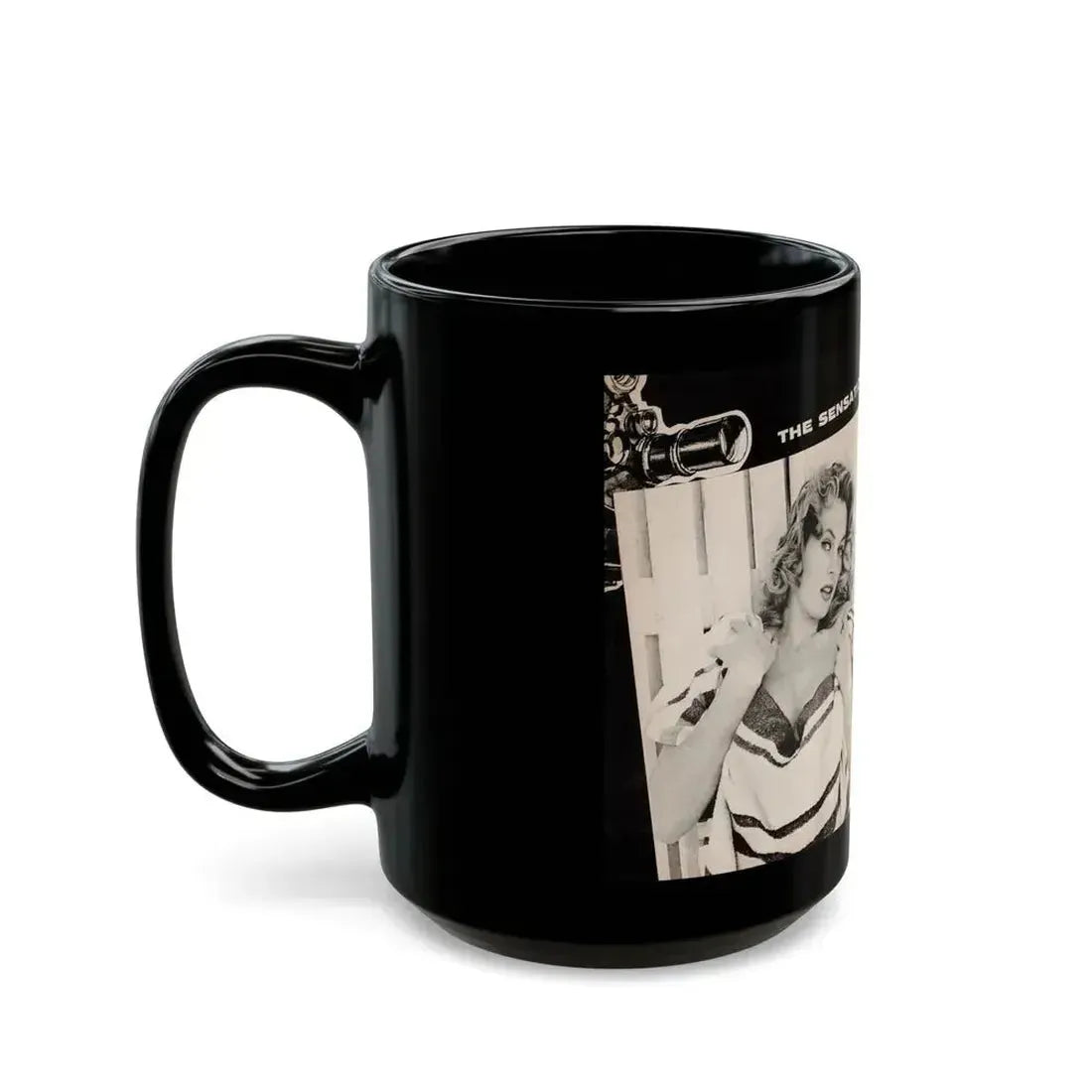 Anita Ekberg #449 - 2 Pages, 3 B&W Photos, Headline & Short Article from After Hours Vol. 1, No. 4 '57 Mag. (Vintage Female Icon) Black Coffee Mug - Go Mug Yourself