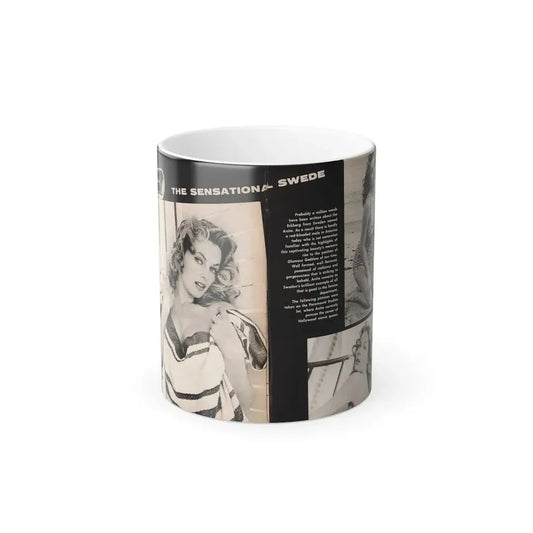 Anita Ekberg #449 - 2 Pages, 3 B&W Photos, Headline & Short Article from After Hours Vol. 1, No. 4 '57 Mag. (Vintage Female Icon) Color Changing Mug 11oz 11oz - Go Mug Yourself