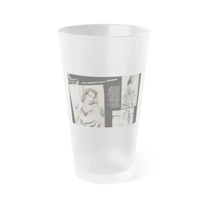 Anita Ekberg #449 - 2 Pages, 3 B&W Photos, Headline & Short Article from After Hours Vol. 1, No. 4 '57 Mag. (Vintage Female Icon) Frosted Pint Glass 16oz 16oz Frosted - Go Mug Yourself