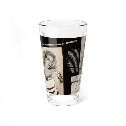 Anita Ekberg #449 - 2 Pages, 3 B&W Photos, Headline & Short Article from After Hours Vol. 1, No. 4 '57 Mag. (Vintage Female Icon) Pint Glass 16oz 16oz - Go Mug Yourself