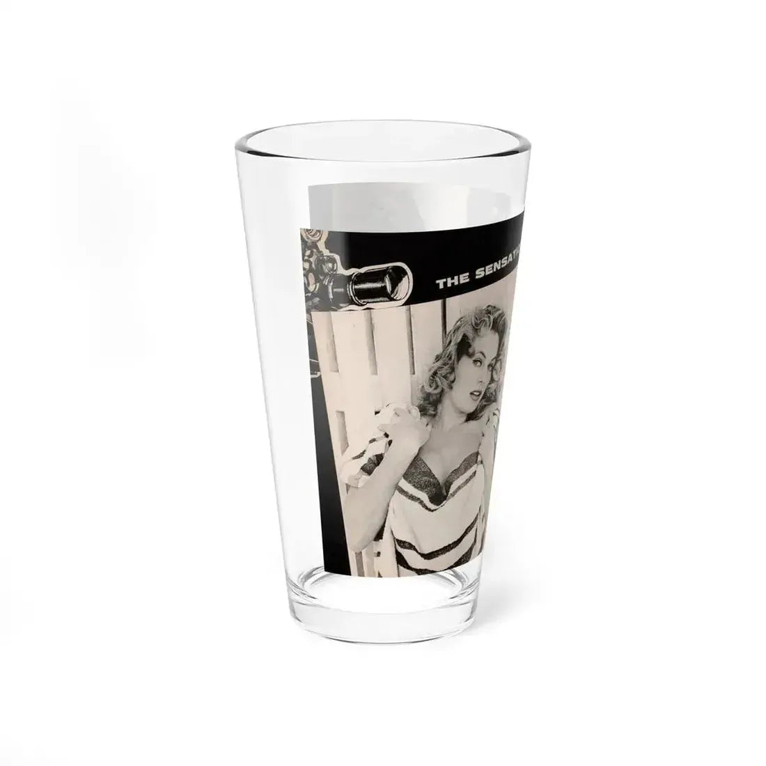 Anita Ekberg #449 - 2 Pages, 3 B&W Photos, Headline & Short Article from After Hours Vol. 1, No. 4 '57 Mag. (Vintage Female Icon) Pint Glass 16oz - Go Mug Yourself