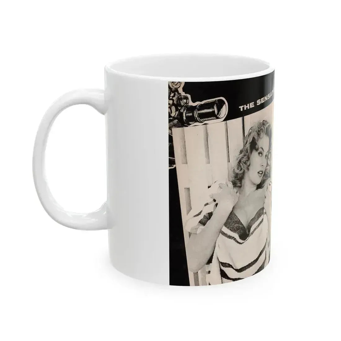 Anita Ekberg #449 - 2 Pages, 3 B&W Photos, Headline & Short Article from After Hours Vol. 1, No. 4 '57 Mag. (Vintage Female Icon) White Coffee Mug - Go Mug Yourself