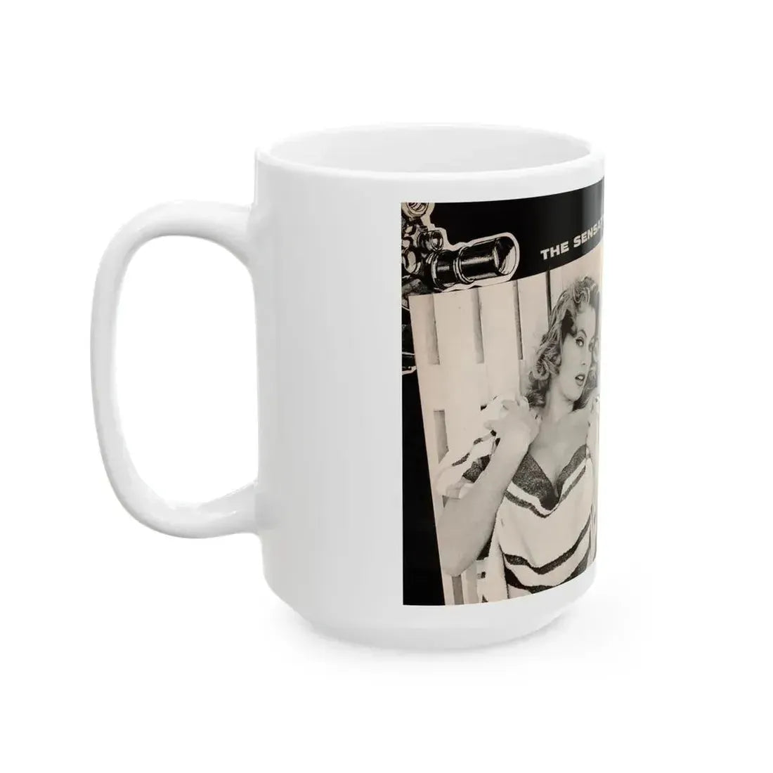 Anita Ekberg #449 - 2 Pages, 3 B&W Photos, Headline & Short Article from After Hours Vol. 1, No. 4 '57 Mag. (Vintage Female Icon) White Coffee Mug - Go Mug Yourself