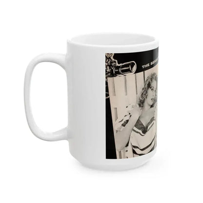 Anita Ekberg #449 - 2 Pages, 3 B&W Photos, Headline & Short Article from After Hours Vol. 1, No. 4 '57 Mag. (Vintage Female Icon) White Coffee Mug - Go Mug Yourself