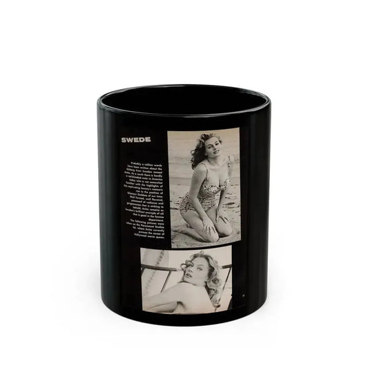 Anita Ekberg #450 - 1 Page, 2 B&W Photos, Headline & Short Article from After Hours Vol. 1, No. 4 '57 Mag. (Vintage Female Icon) Black Coffee Mug 11oz - Go Mug Yourself