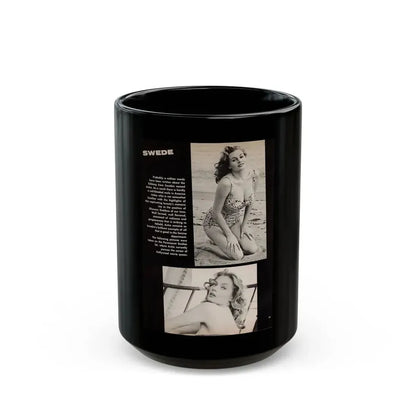 Anita Ekberg #450 - 1 Page, 2 B&W Photos, Headline & Short Article from After Hours Vol. 1, No. 4 '57 Mag. (Vintage Female Icon) Black Coffee Mug 15oz - Go Mug Yourself