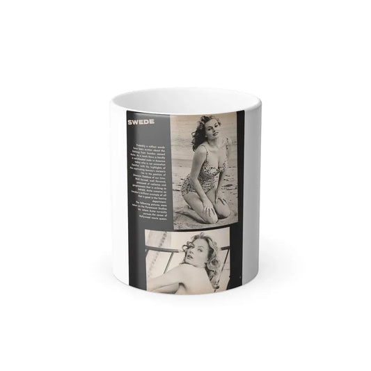 Anita Ekberg #450 - 1 Page, 2 B&W Photos, Headline & Short Article from After Hours Vol. 1, No. 4 '57 Mag. (Vintage Female Icon) Color Changing Mug 11oz 11oz - Go Mug Yourself