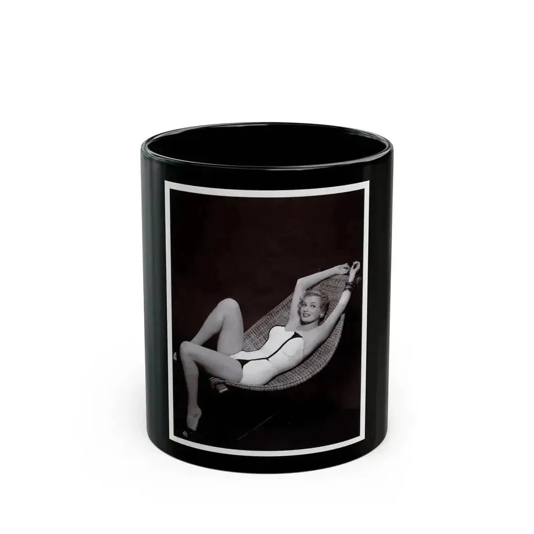 Anita Ekberg #451 - 8x10 B&W Pin-Up Photo HQ Re-Print (Vintage Female Icon) Black Coffee Mug 11oz - Go Mug Yourself