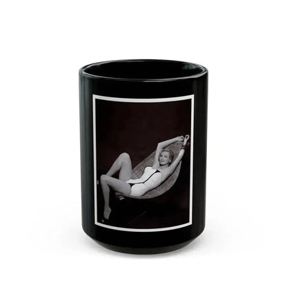 Anita Ekberg #451 - 8x10 B&W Pin-Up Photo HQ Re-Print (Vintage Female Icon) Black Coffee Mug 15oz - Go Mug Yourself