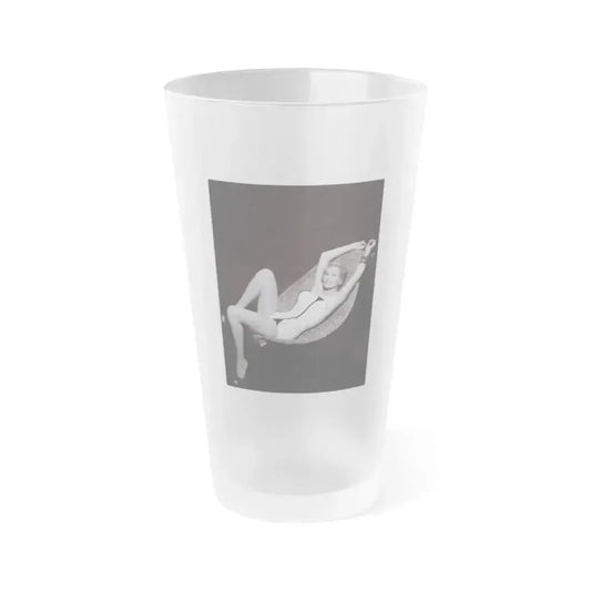 Anita Ekberg #451 - 8x10 B&W Pin-Up Photo HQ Re-Print (Vintage Female Icon) Frosted Pint Glass 16oz 16oz Frosted - Go Mug Yourself