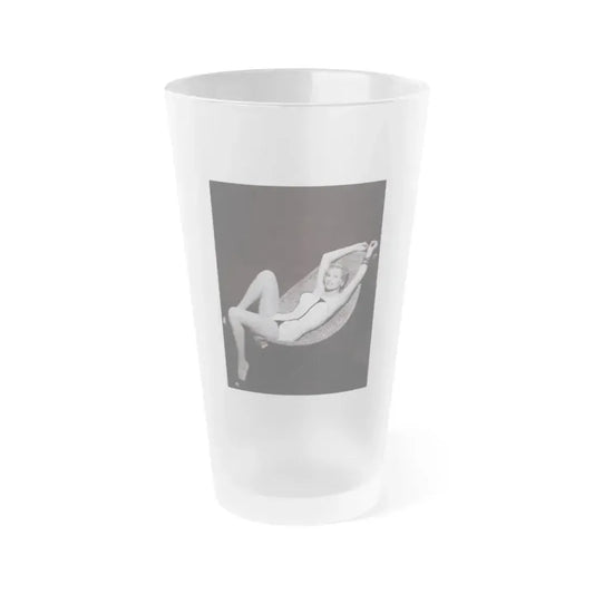 Anita Ekberg #451 - 8x10 B&W Pin-Up Photo HQ Re-Print (Vintage Female Icon) Frosted Pint Glass 16oz 16oz Frosted - Go Mug Yourself