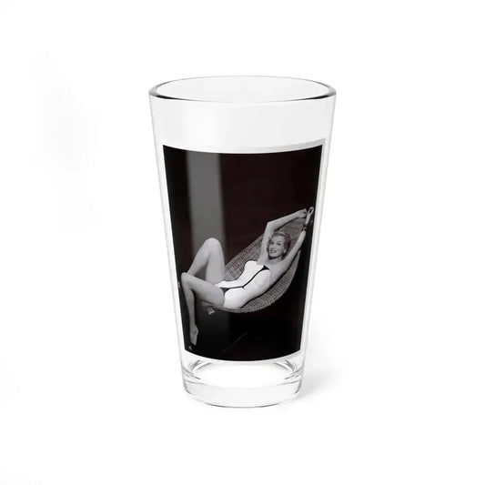 Anita Ekberg #451 - 8x10 B&W Pin-Up Photo HQ Re-Print (Vintage Female Icon) Pint Glass 16oz 16oz - Go Mug Yourself
