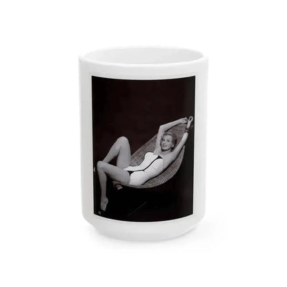 Anita Ekberg #451 - 8x10 B&W Pin-Up Photo HQ Re-Print (Vintage Female Icon) White Coffee Mug 15oz - Go Mug Yourself