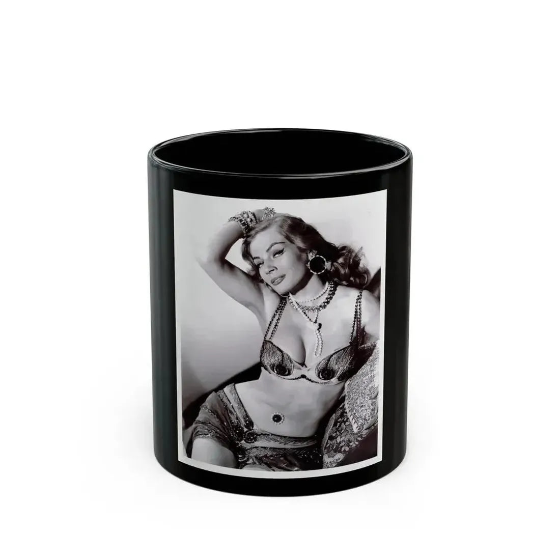 Anita Ekberg #452 - 8x10 B&W Glamour Movie Photo HQ Re-Print (Vintage Female Icon) Black Coffee Mug 11oz - Go Mug Yourself