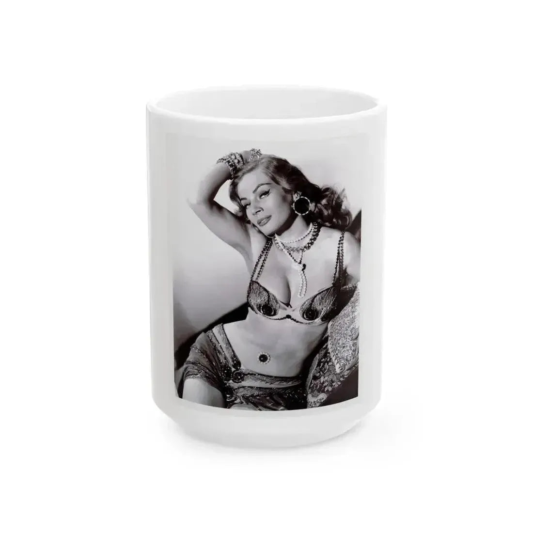 Anita Ekberg #452 - 8x10 B&W Glamour Movie Photo HQ Re-Print (Vintage Female Icon) White Coffee Mug 15oz - Go Mug Yourself