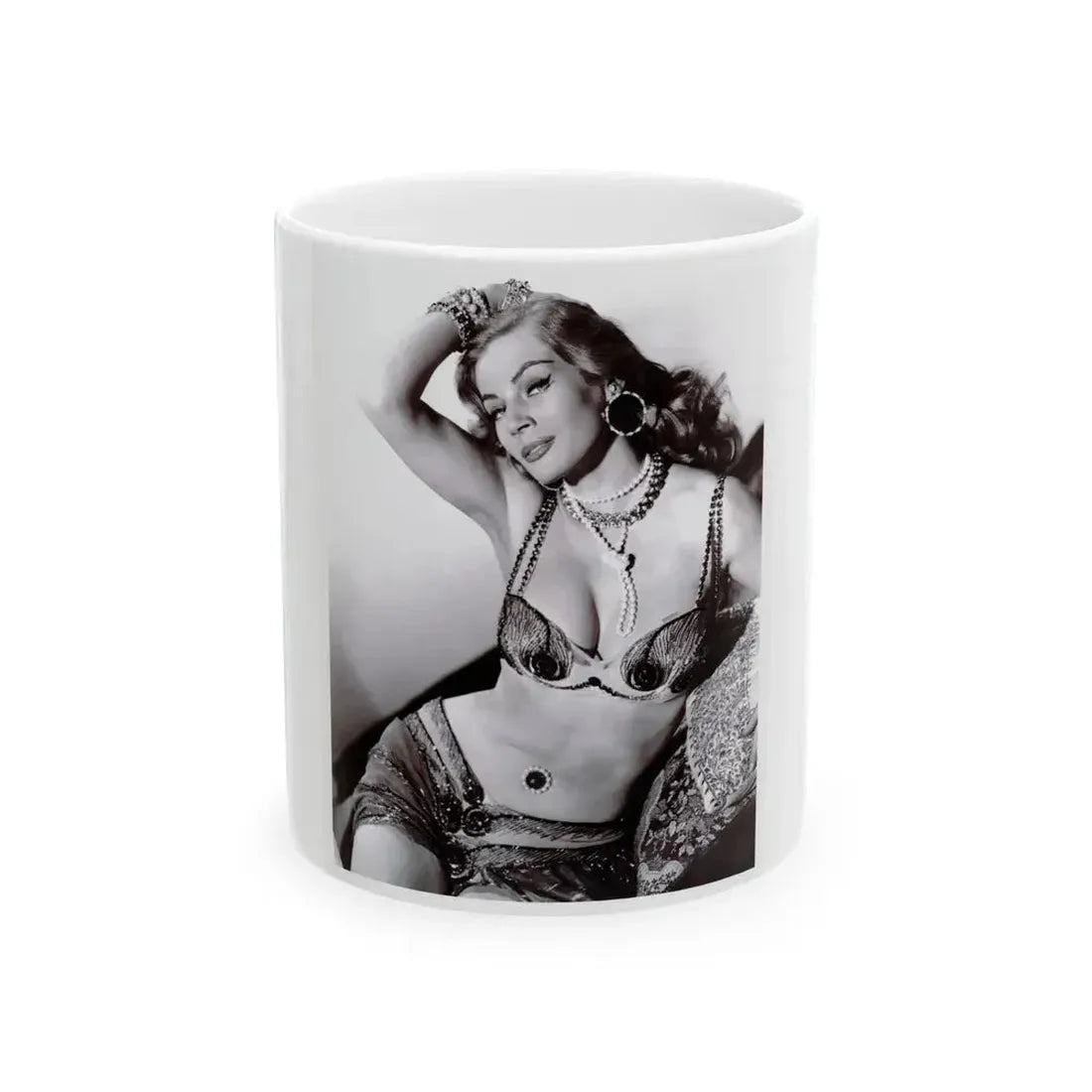 Anita Ekberg #452 - 8x10 B&W Glamour Movie Photo HQ Re-Print (Vintage Female Icon) White Coffee Mug - Go Mug Yourself