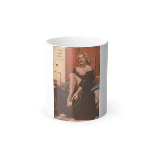 Anita Ekberg #453 - Pages 1 of 1 with, Anita from Jem Mag. Vol. 1 #01 Nov. '56 (Vintage Female Icon) Color Changing Mug 11oz 11oz - Go Mug Yourself