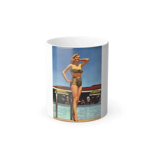Anita Ekberg #454 - 12x16 Movie Star Line Colorized Pin-Up Poster (Vintage Female Icon) Color Changing Mug 11oz 11oz - Go Mug Yourself