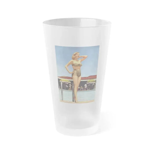 Anita Ekberg #454 - 12x16 Movie Star Line Colorized Pin-Up Poster (Vintage Female Icon) Frosted Pint Glass 16oz 16oz Frosted - Go Mug Yourself